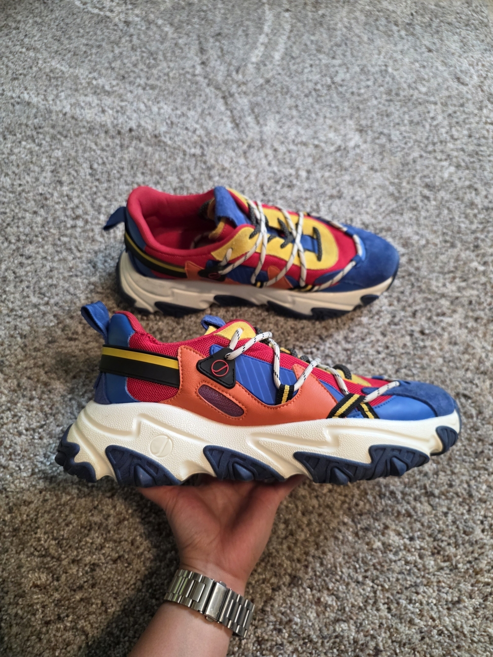 Javi Chaos Men's Sneakers - Blue, Red & Orange